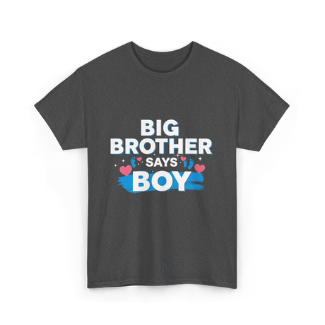 Brother Says Boy Baby T-Shirt - Dark Heather