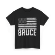 Bruce American Flag Patriot T-Shirt - Black