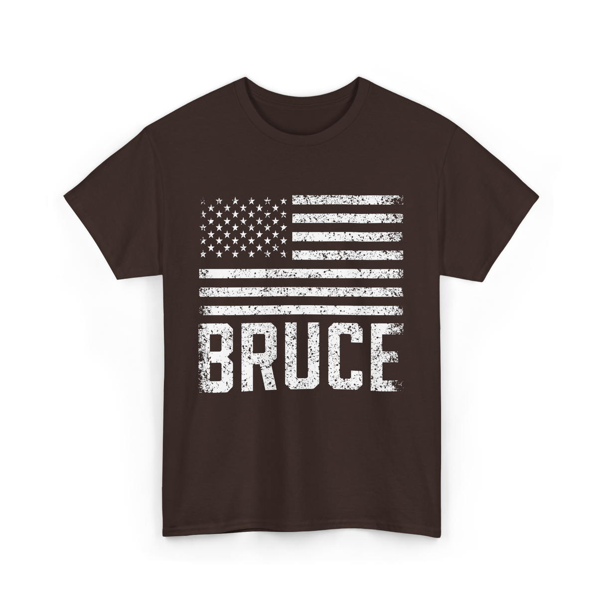 Bruce American Flag Patriot T-Shirt - Dark Chocolate