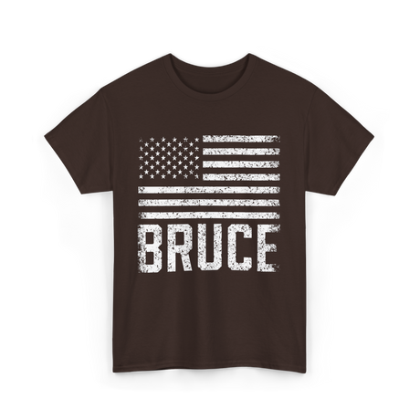 Bruce American Flag Patriot T-Shirt - Dark Chocolate