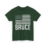 Bruce American Flag Patriot T-Shirt - Forest Green