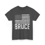 Bruce American Flag Patriot T-Shirt - Dark Heather