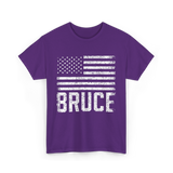 Bruce American Flag Patriot T-Shirt - Purple