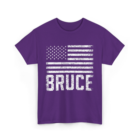 Bruce American Flag Patriot T-Shirt - Purple