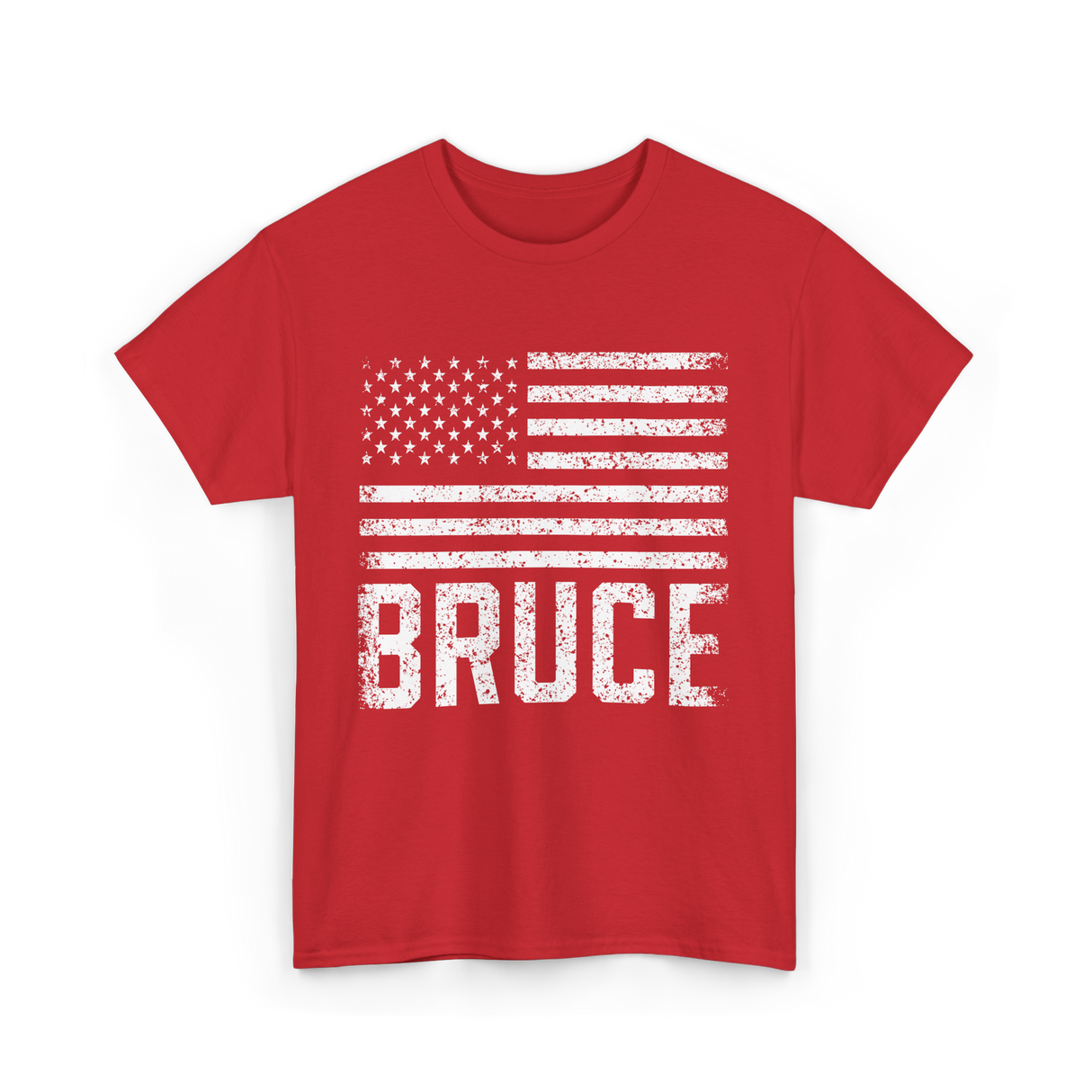 Bruce American Flag Patriot T-Shirt - Red