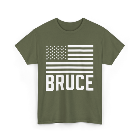 Bruce Birthday Name Celebration T-Shirt - Military Green