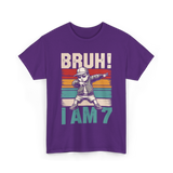 Bruh I Am 7 Birthday Boy T-Shirt - Purple