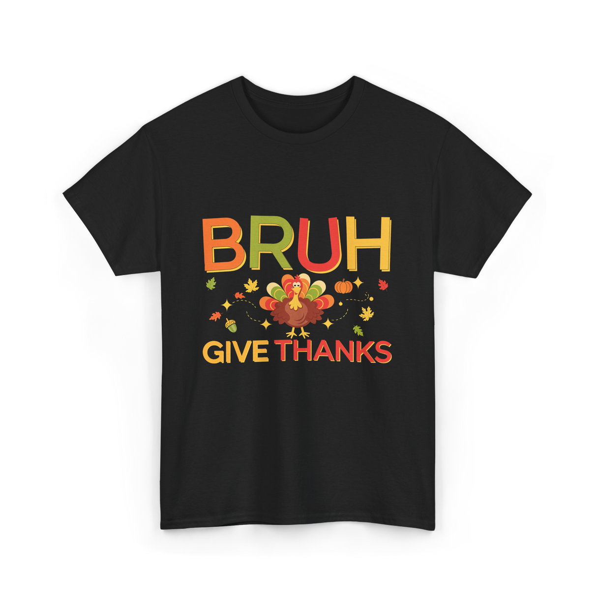 Bruh Turkey Thanksgiving T-Shirt - Black