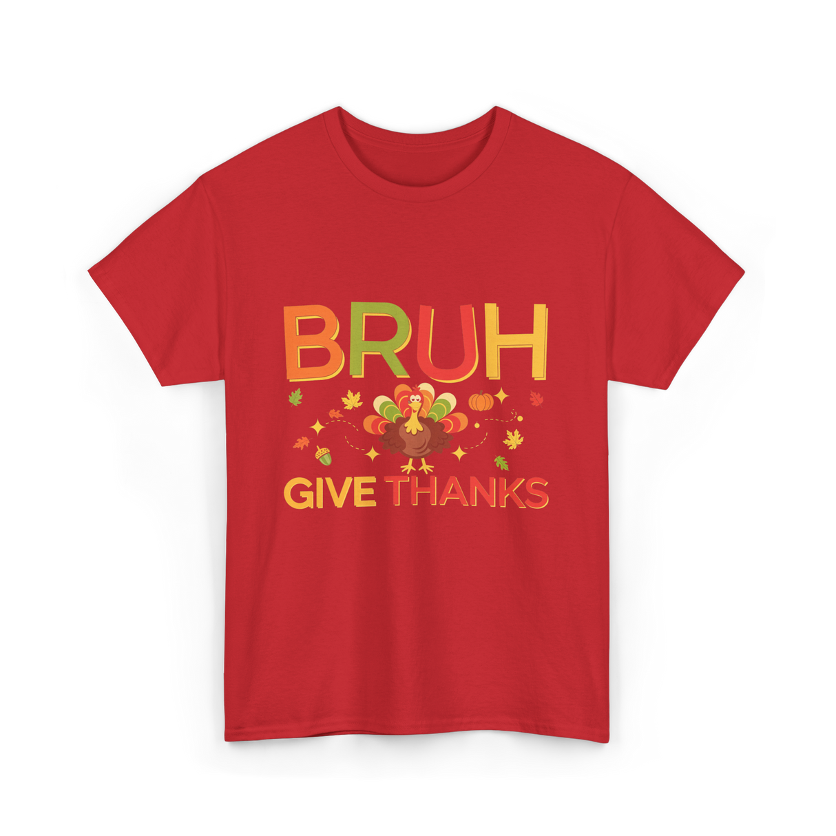 Bruh Turkey Thanksgiving T-Shirt - Red