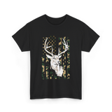 Buck Deer Hunting USA Camouflage T-Shirt - Black