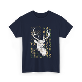Buck Deer Hunting USA Camouflage T-Shirt - Navy