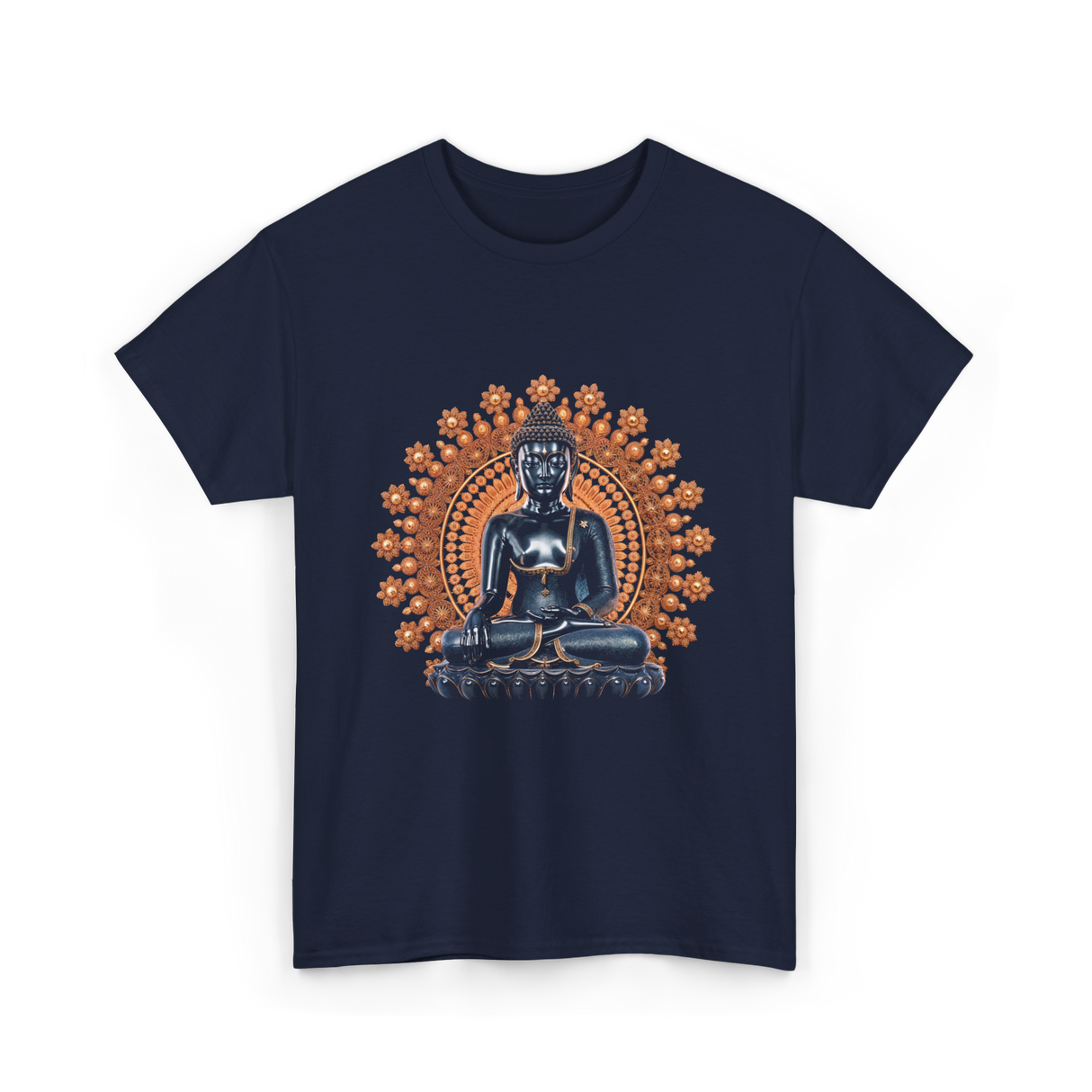 Buddha Statue Meditation Buddhism Zen T-Shirt - Navy