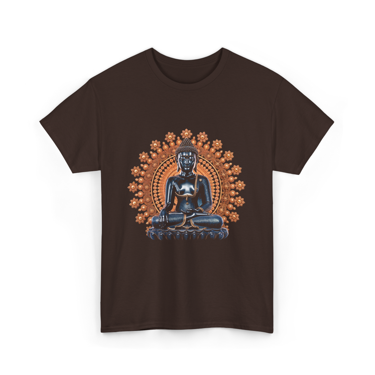 Buddha Statue Meditation Buddhism Zen T-Shirt - Dark Chocolate