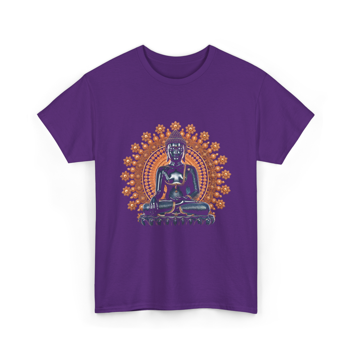 Buddha Statue Meditation Buddhism Zen T-Shirt - Purple