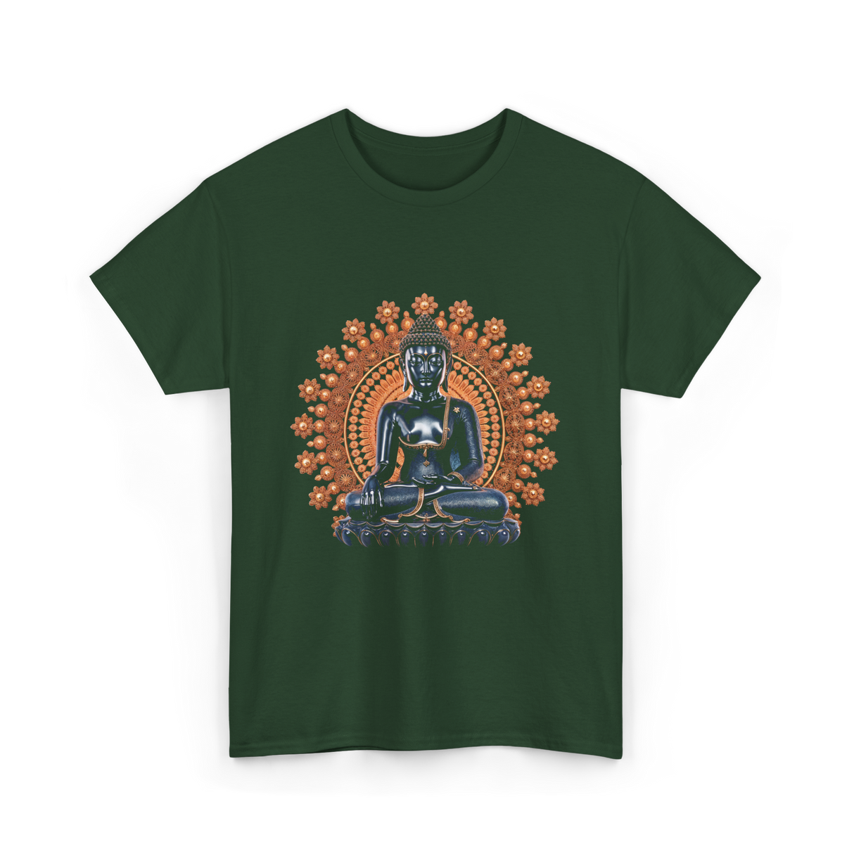 Buddha Statue Meditation Buddhism Zen T-Shirt - Forest Green