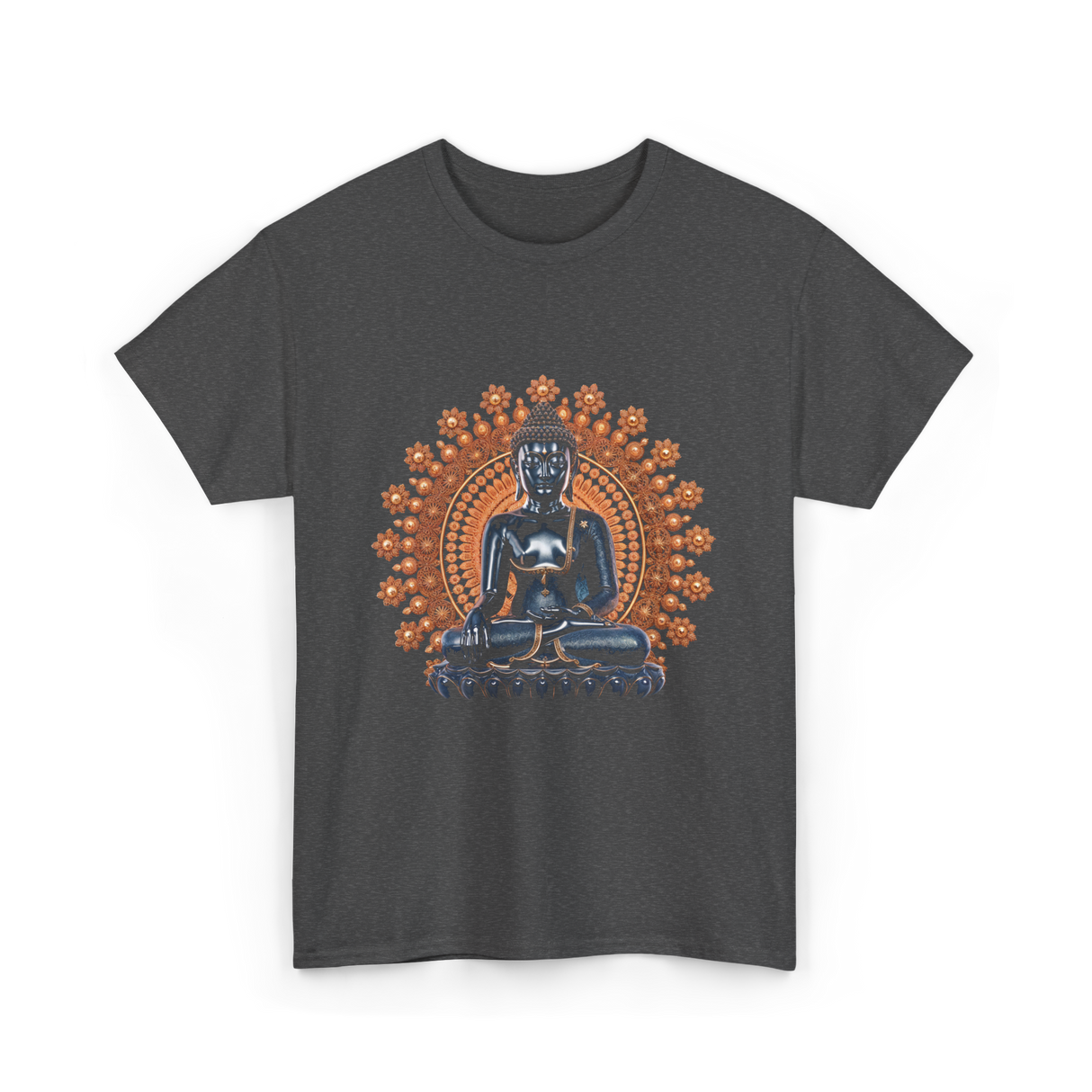 Buddha Statue Meditation Buddhism Zen T-Shirt - Dark Heather