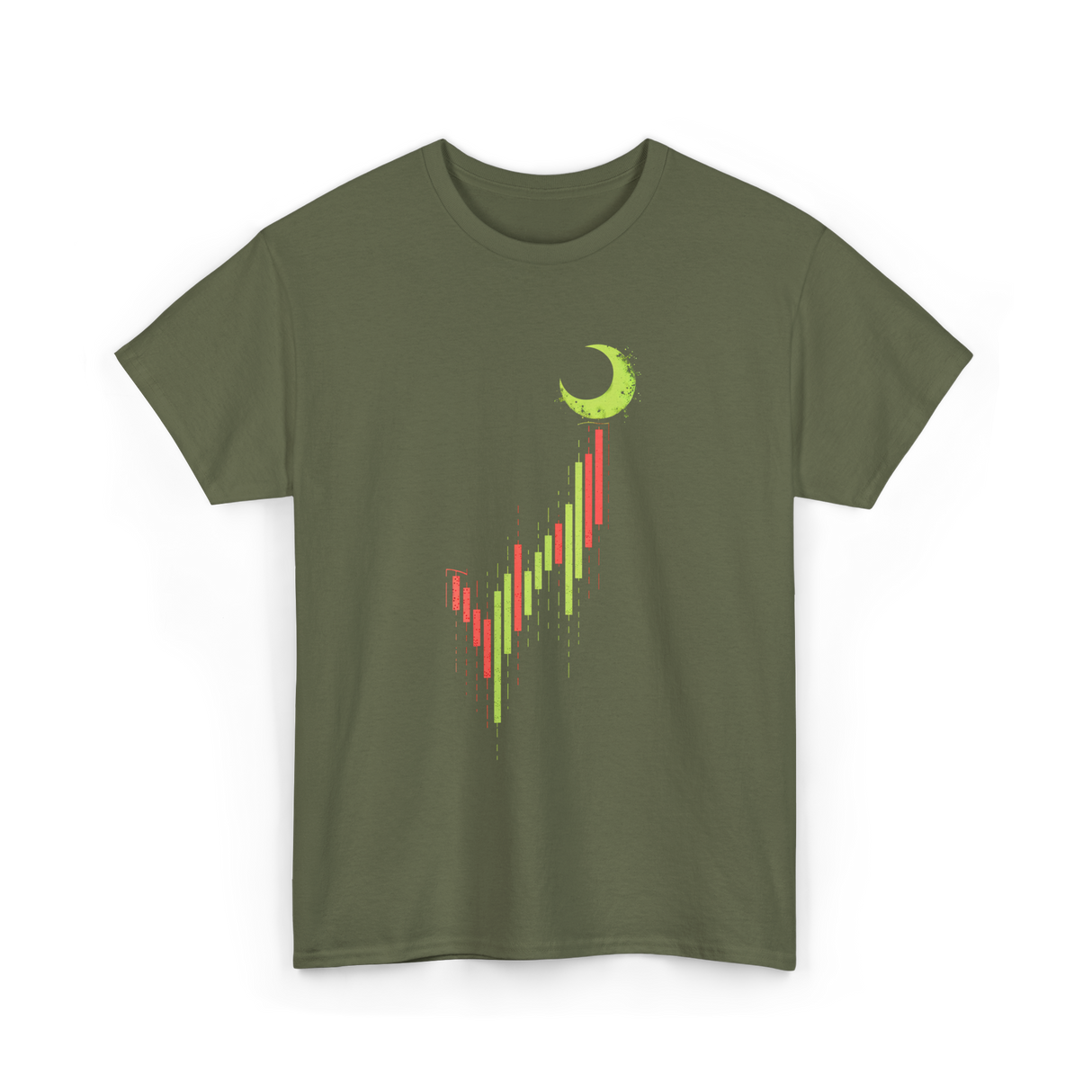 Bull Market Chart Crypto T-Shirt - Military Green