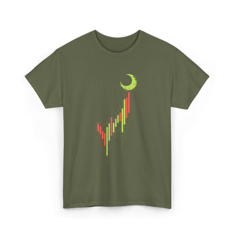 Bull Market Chart Crypto T-Shirt - Military Green