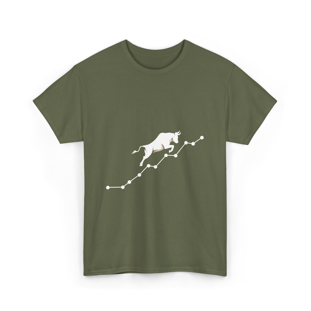 Bull Market Trading Trader T-Shirt - Military Green