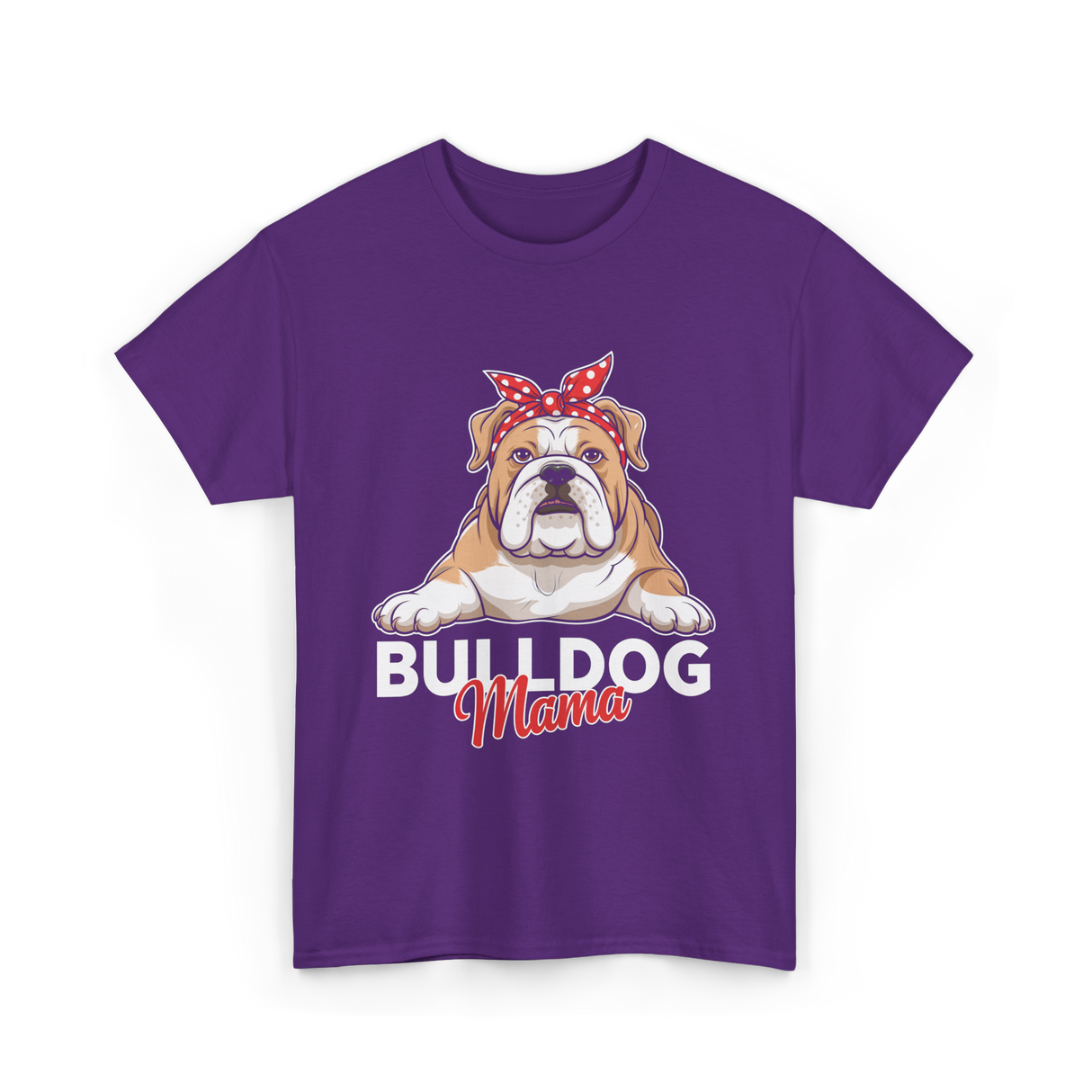 Bulldog Mama Bulldog Dog T-Shirt - Purple