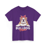 Bulldog Mama Bulldog Dog T-Shirt - Purple