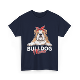 Bulldog Mama Bulldog Dog T-Shirt - Navy