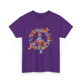 Butterfly Peace Sign Butterflies Nature T-Shirt - Purple