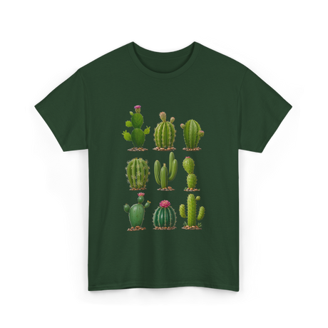 Cacti Collection Cactus T-Shirt - Forest Green