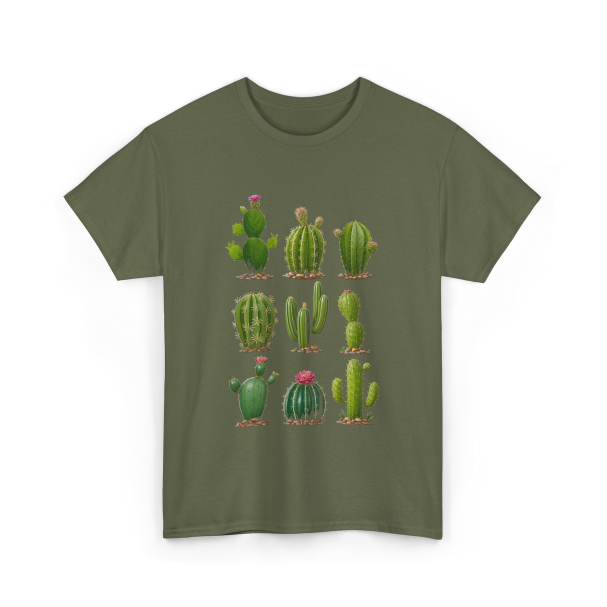 Cacti Collection Cactus T-Shirt - Military Green