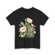 Cactus Flower Botanical Cacti T-Shirt - Black