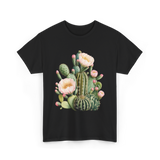 Cactus Flower Botanical Cacti T-Shirt - Black