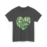 Cactus Heart Succulent Cacti T-Shirt - Dark Heather