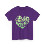 Cactus Heart Succulent Cacti T-Shirt - Purple