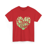 Cactus Heart Succulent Cacti T-Shirt - Red