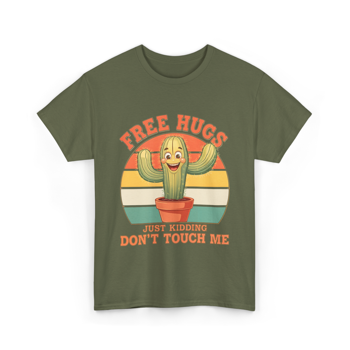 Cactus Humor T-Shirt - Military Green