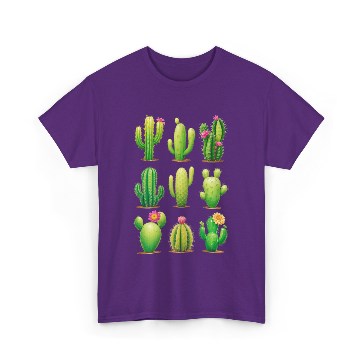 Cactus Plants Cactus Greenery T-Shirt - Purple