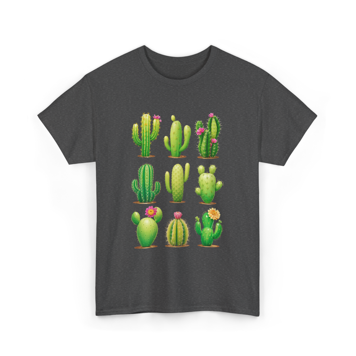 Cactus Plants Cactus Greenery T-Shirt - Dark Heather