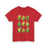 Cactus Plants Cactus Greenery T-Shirt - Red