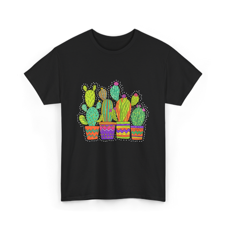 Cactus Pots Gardening Cactus T-Shirt - Black