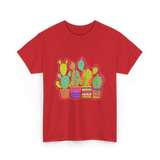 Cactus Pots Gardening Cactus T-Shirt - Red