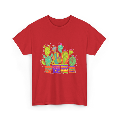 Cactus Pots Gardening Cactus T-Shirt - Red