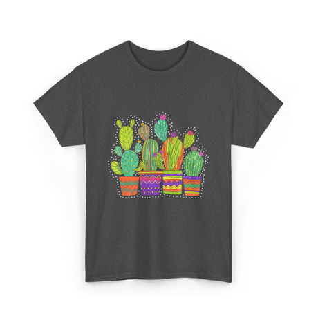 Cactus Pots Gardening Cactus T-Shirt - Dark Heather