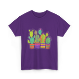 Cactus Pots Gardening Cactus T-Shirt - Purple