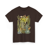 Cactus Succulent Plants Botany T-Shirt - Dark Chocolate