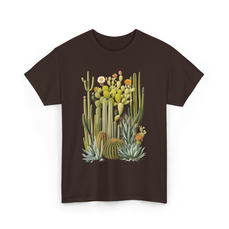 Cactus Succulent Plants Botany T-Shirt - Dark Chocolate