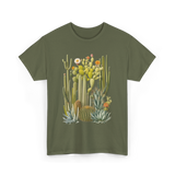 Cactus Succulent Plants Botany T-Shirt - Military Green