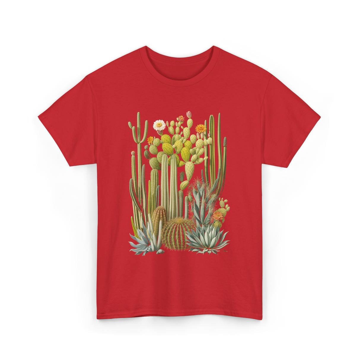 Cactus Succulent Plants Botany T-Shirt - Red