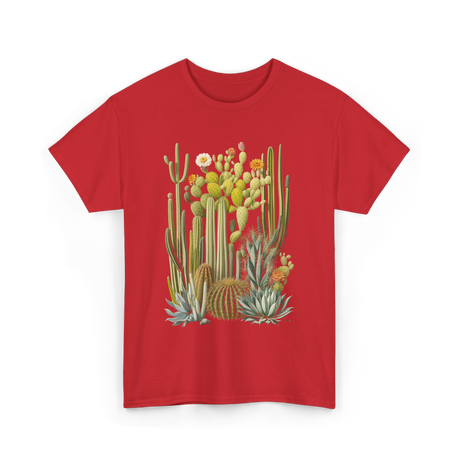 Cactus Succulent Plants Botany T-Shirt - Red