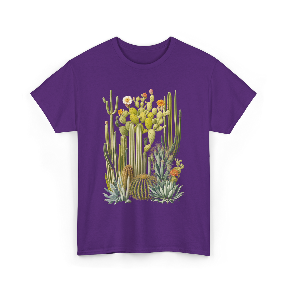 Cactus Succulent Plants Botany T-Shirt - Purple