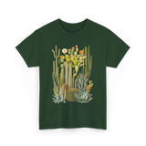 Cactus Succulent Plants Botany T-Shirt - Forest Green